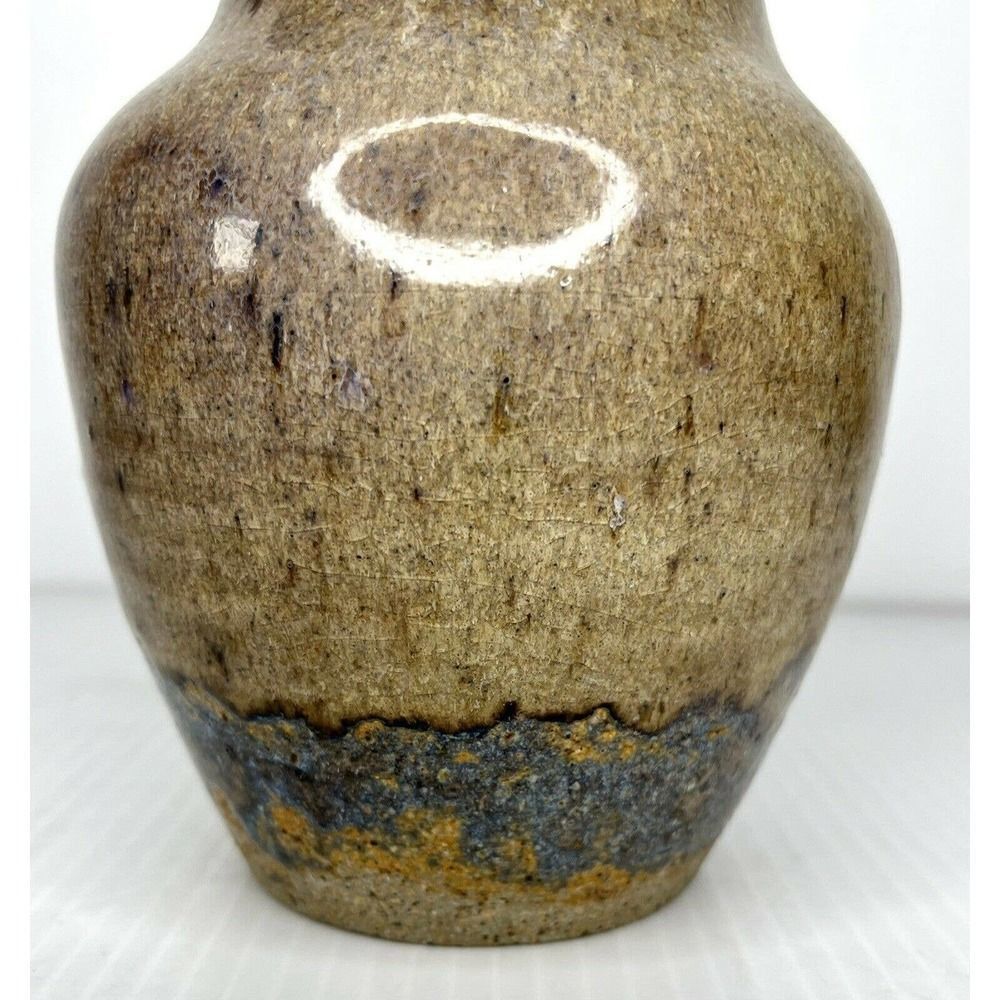 Blue And Tan Salt Glazed Handmade Stoneware Pottery Excellent Condition - Picture 4 of 11
